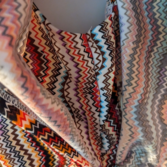 She's Cool Wiggle Print Dress 70s Style Size Medium Above Knee Gathered Waist. - Picture 7 of 12